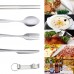 Cutlery Set HTIANC 5PCS Flatware Set Stainless Steel Travel Utensils Set for Camping Picnic with Neoprene Pouch - B07F65DR15